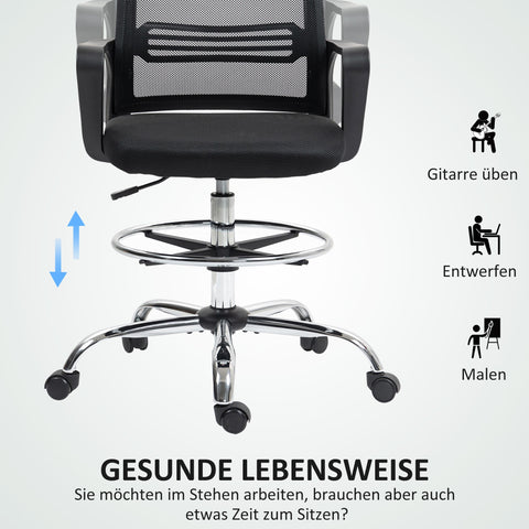 Rootz Office Chair - Swivel Chair - Rotatable Desk Chair - Adjustable & Rollable - 58cm x 58cm x 103-123cm