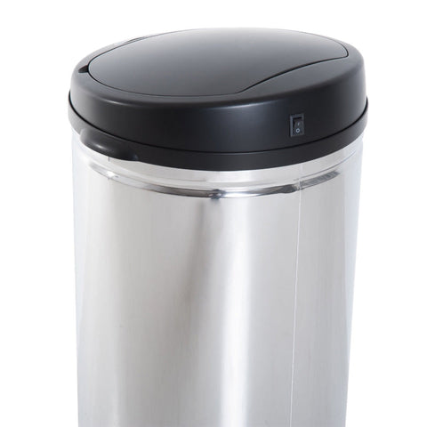 Rootz Stainless Steel Automatic Sensor Rubbish Bin - Touchless Trash Can - Smart Waste Bin - Hygienic, Durable, Convenient - Ø30.5 x H81.5 cm - Stainless Steel, ABS, PP