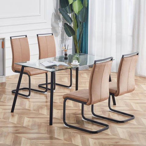 Rootz 4 Modern Dining Chairs Set - Ergonomic Chairs - Minimalist Seating - High Comfort - 43cm x 54cm x 100cm