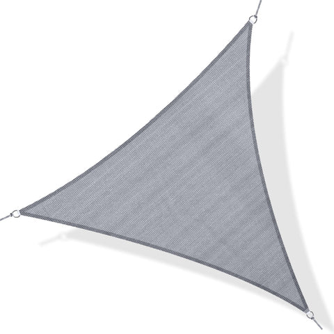 Rootz Awning Sun Canopy - Sun Protection Triangles - Shade Sail - 90% UV Protection - Durable & Weatherproof - Easy to Install - 3 x 3 x 3 m - HDPE Gray