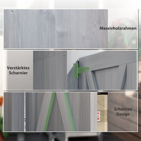 Rootz Garden Shed - Outdoor Storage Cabinet - Wooden Tool Shelter - Slim Design - Fir Wood - 60cm x 60cm x 160cm