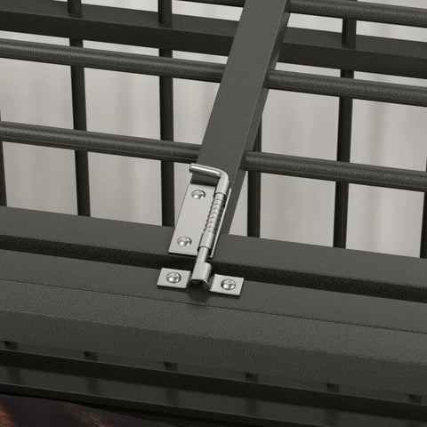 Rootz Hondenbench - Heavy Duty Hondenkooi - Inclusief Basisbak - Slot - Universele Wielen - Afneembare bak - Zwart - 94 cm x 58 cm x 78 cm