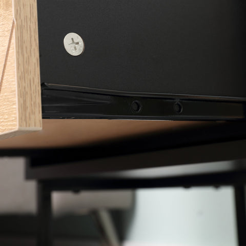 Rootz Industrial Bedside Table - Nightstand - Bedroom Table - Triple Storage - 45cm x 39cm x 48cm