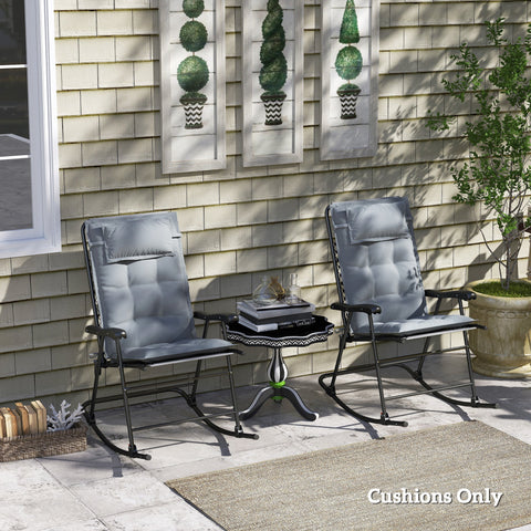 Rootz 2 Piece Sun Lounger Edition - Garden Lounger Pads - Upholstered Cushions - Water-Repellent - 50cm x 116cm x 5cm, Grey