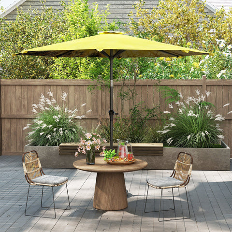 Rootz Parasol Ø294cm - Garden Umbrella - Outdoor Canopy - Easy Tilt & Crank - 180 GSM Polyester - 294cm x 247cm