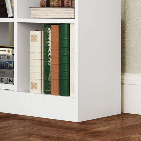 Rootz Multi-Purpose Bookcase - Shelf with Compartments - Storage Unit - Anti-Tilt Safety - 60 x 26 x 158 cm, White