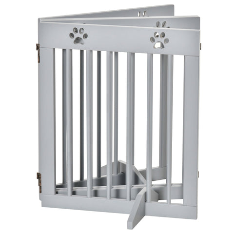 Rootz Dog Barrier - Wooden Pet Gate - Folding Dog Guard - Pinewood - Flexible Design - 204cm x 30cm x 61cm