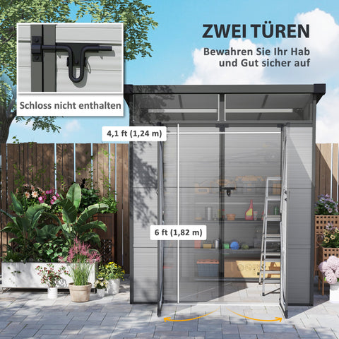 Rootz Garden Shed Bike Shelter - Tool Storage - Lockable Doors - Durable & Weatherproof - 1.9m x 1.9m x 2.15m