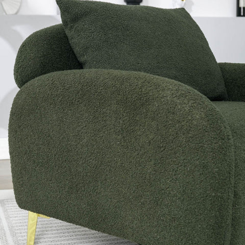 Rootz Teddy Velvet Living Room Chair - Armchair - Lounge Chair - Ergonomic Support - 75.5cm x 75.0cm x 81.0cm - Soft Teddy Velvet Fabric