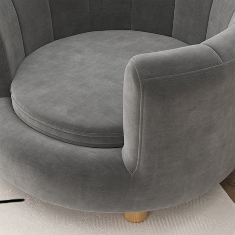 Rootz Pet Sofa Bed - Dog Couch - Small Dog and Cat Bed - Flannel Soft Cover - Wooden Legs - Moisture-proof - Removable Washable Cover - Gray - 65cm x 64cm x 37cm