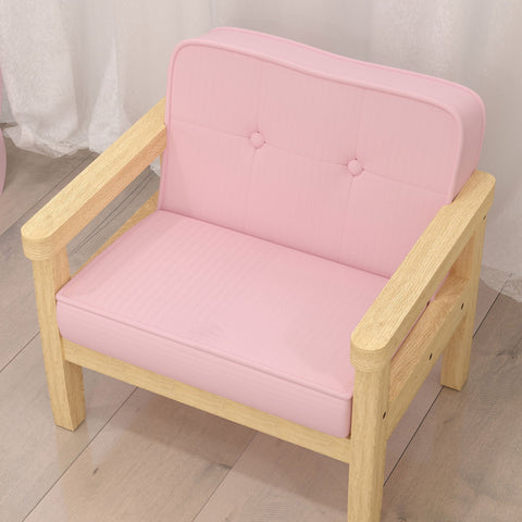 Rootz Children's Armchair - Kids Sofa - Toddler Lounge Chair - Supportive & Cozy - Promotes Independence - Pink - 46.5 x 44 x 45 cm