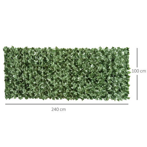 Rootz Privacy Screen Artificial Hedge - Greenery Fence - UV Resistant Screen - Easy Installation - 240cm x 100cm