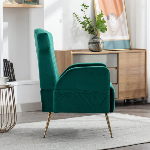Rootz Velvet Armchair - Lounge Chair - Accent Seating - Superior Comfort & Style - 69cm x 72cm x 90cm