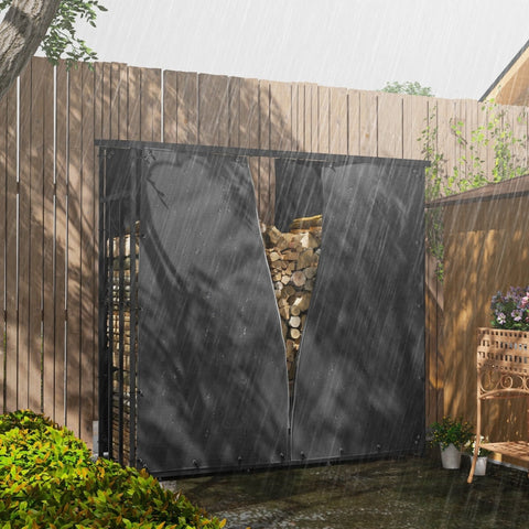 Rootz Firewood Rack Cover Set - Firewood Holder - Protective Cover - 600D Oxford Polyester - Weatherproof - 176cm x 175cm x 163cm