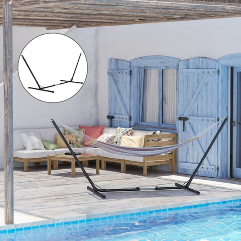Rootz Adjustable Hammock Frame - Durable Hammock Stand - Weatherproof Metal Frame - Indoor & Outdoor Use - 313-388cm x 109cm x 116cm