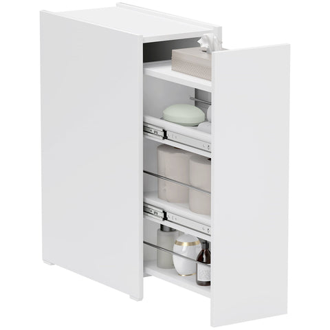 Rootz Narrow Bathroom Cabinet - Floor Cabinet - Freestanding Storage - Easy Glide Deep Drawers - 47cm x 25cm x 66.5cm