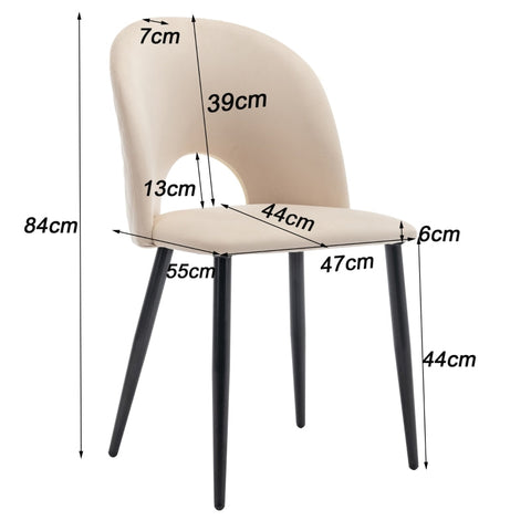 Rootz Velvet Dining Chairs - Elegant Dining Chairs - Sophisticated Seating - Comfort & Durability - 47L x 44W x 84H cm