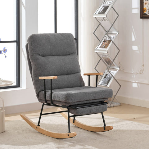 Rootz Ergonomic Rocking Chair - Recliner - Rocking Armchair - Gravity Adjustment - 58L x 102W x 100H cm