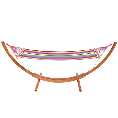 Rootz Garden Hammock with Wood Frame - Hammock with Stand - Outdoor Hammock - Elegant & Safe - 320x118x120cm
