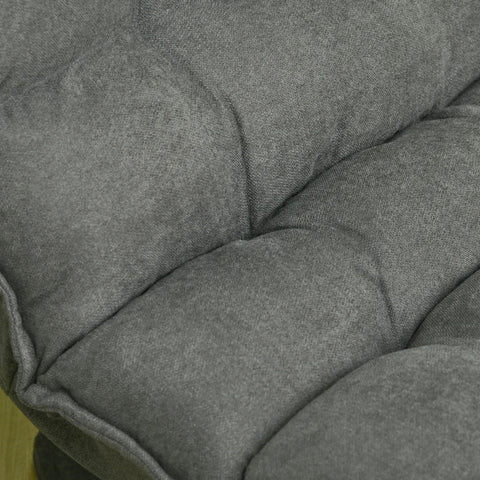 Rootz Floor Sofa - Recliner - Reading Chair - Swivel Linen Look - Gray - 62cm x 70cm x 95cm