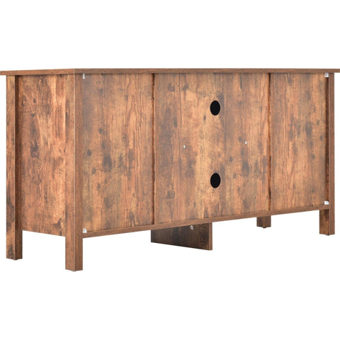 Rootz Industrial-Design TV Stand - Rustic Barn Door - Durable Media Console - Cable Management - 120L x 40W x 60.5H cm