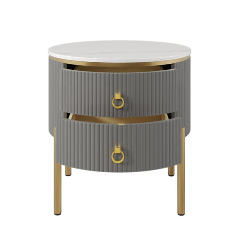 Rootz Marble Side Table - Coffee Table - Luxury End Table - Convenient Storage - 50L x 50W x 51H cm