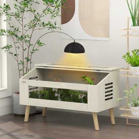 Rootz 140L Repilienbox - Lizard Terrarium - Reptile Enclosure - Heating Pillow Compatible - 100cm x 50cm x 60cm - Brown