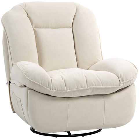 Rootz Recliner Chair - TV Chair - 360° Swivel - Rocking Function - Chenille Fabric - Pocket Spring Padding - 104cm x 100cm x 102cm