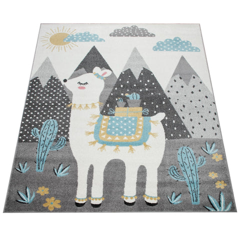 Children's Bedroom Rug – Soft & Durable – Playful Animal & Night Sky Design – Easy Care