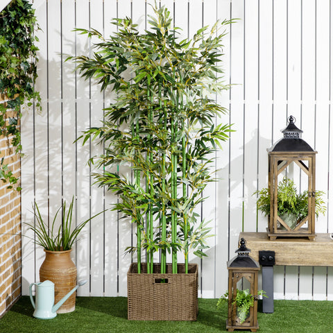 Rootz Artificial Bamboo Plant - Decorative Plant - Faux Plant - Real Look - Easy Care - 180cm High - Pot: 35L x 10W x 10H cm