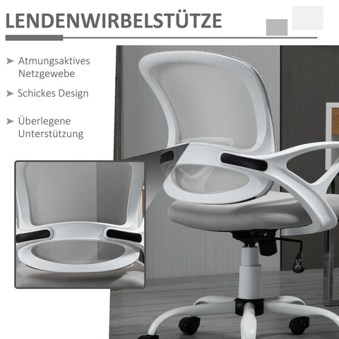 Rootz Ergonomic Office Chair - Desk Chair - Height Adjustable Seating - Breathable Mesh Back - 61cm x 61cm x 89-99cm - Grey