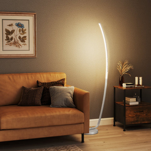 Rootz LED Base Lamp - Modern Floor Lamp - Dimmable Light - Foot Switch Control - 46cm x 25cm x 147cm