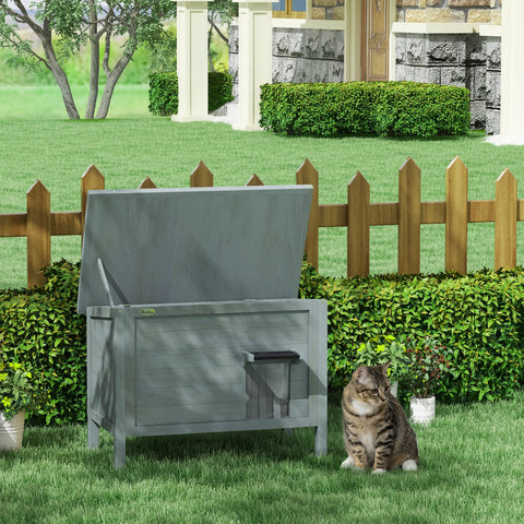 Rootz Outdoor Cat House - Katzenhaus - Weatherproof Katzenhütte - Cozy Insulation - 85cm x 50cm x 68.5cm Grey+Black