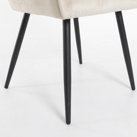 Rootz Elegant Velvet Dining Chairs - Upholstered Seating - Padded Accent Chairs - Comfort & Stability - 44cm Seat Width, 44L x 55W x 85H cm