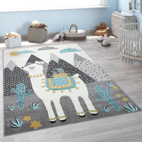 Children's Bedroom Rug – Soft & Durable – Playful Animal & Night Sky Design – Easy Care