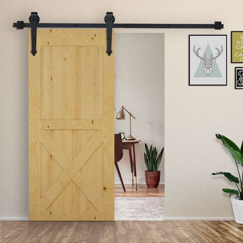 Rootz Sliding Door Gallery Kit - Sliding Door System - Space Saver - Black Carbon Steel - Max 1m Width - 200cm Rail - Holds up to 100kg