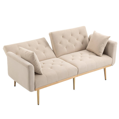 Rootz 3-Seater Sofa - Velvet-Like Couch - Adjustable Sofa Bed - Ultimate Comfort - 161.97cm x 77.97cm x 79.98cm