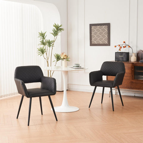 Rootz 2 Piece Set Makeup Chair - Vanity Seat - Beauty Stool - Ergonomic Comfort - Faux Leather - 58cm x 56cm x 80cm