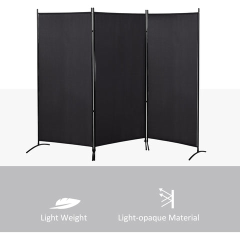 Rootz 3 Panel Paravent Privacy Screen - Room Divider - Indoor Outdoor Screen - Self-Standing - 253cm x 50cm x 182cm