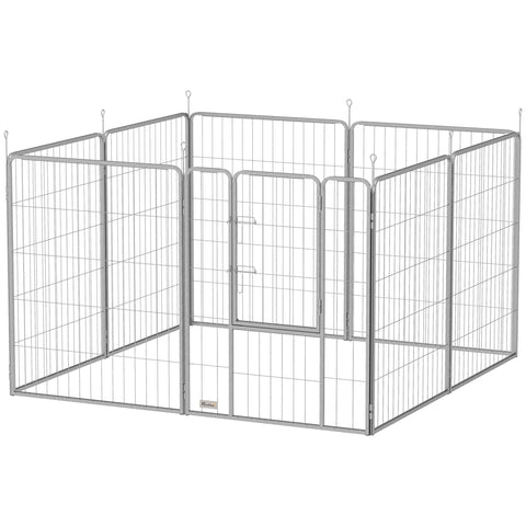 Rootz Pet Enclosure Dog Fence - Pet Playground - Customizable - Stainless Steel - 160x160x100 cm Square - 240x80x100 cm Rectangular