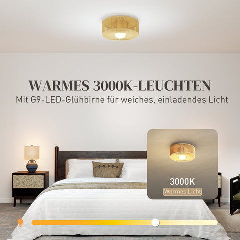 Rootz Boho Ceiling Light - Hanging Lamp - Pendant Fixture - Artistic, Easy Installation, Warm 3000K LED - Ø30 x 16H cm - Brown