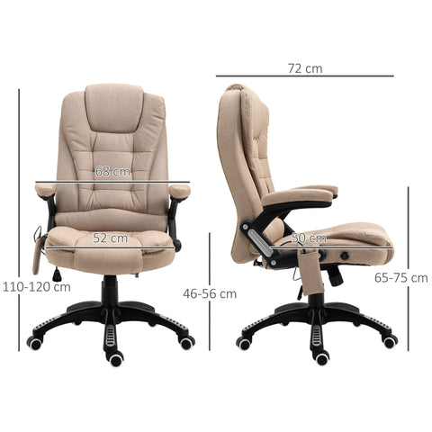 Rootz Massage Chair with Heat Function - Ergonomic Desk Chair - Height Adjustable - Promotes Blood Circulation - 68L x 72W x 110-120H cm - Brown