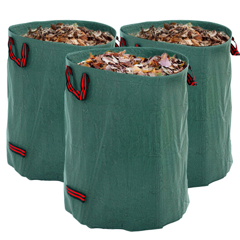 Rootz 3 Pack 300L Garden Waste Bags - Leaf Bags - Waterproof Garden Sack - UV Protection - Ø67 x 84H cm