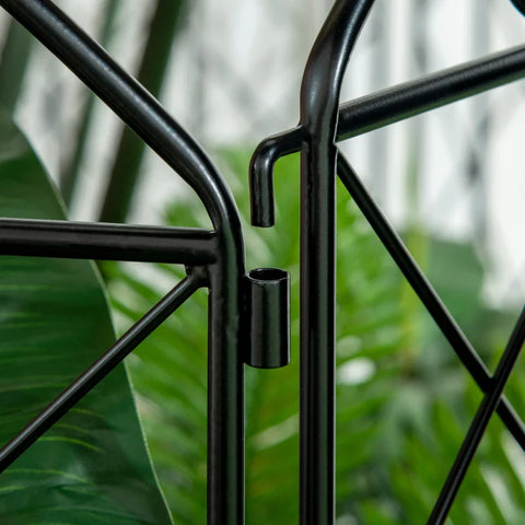 Rootz Tuinschutting - Privacyscherm - Stevig Stalen Frame - Modulair Ontwerp - Metaal - Zwart - 348cm L x 110cm