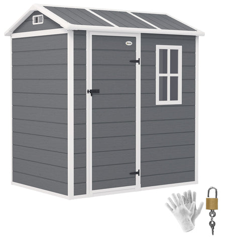 Rootz Garden House - Tool Shed - Outdoor Equipment Storage - Weatherproof & Lockable - 186cm x 130cm x 199cm