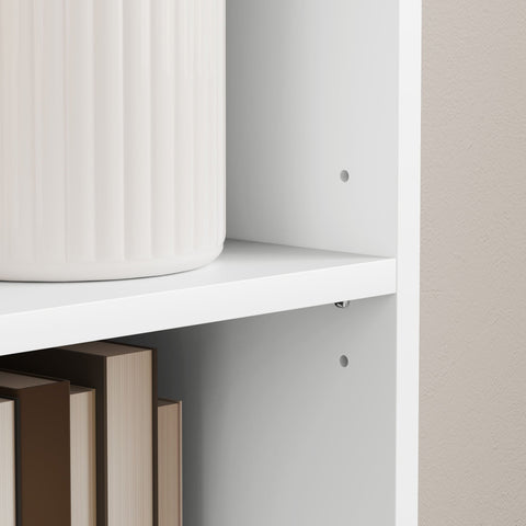 Rootz White Bookshelf - 5-Tier Shelf - Adjustable Storage - Flexibility in Organization - 30 x 24 x 133.5 cm