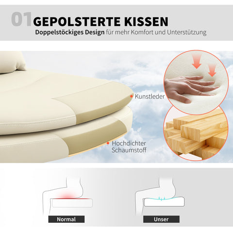 Rootz Armless Office Chair - Swivel Office Chair - Desk Chair with Rollers - Height Adjustable & White- 63cm x 67cm x 83-93cm