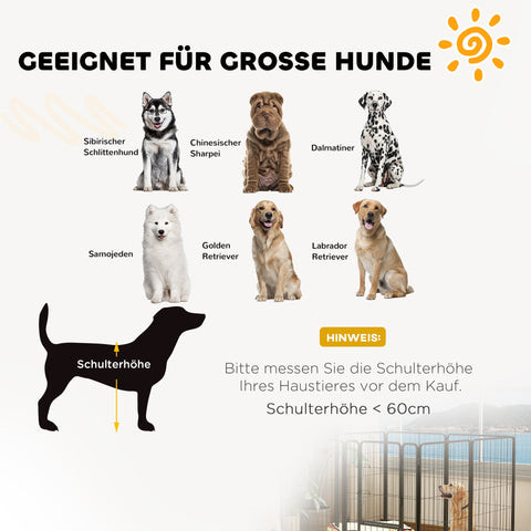 Rootz Puppy Runpon 8-Corner Puppy Playpen - Pet Enclosure - Dog Pen - Adjustable Design - 136x136x100cm / 204x68x100cm