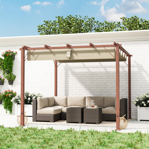 Rootz 3x3 m Garden Pergola - Terrace Canopy - Patio Cover - UPF30+ Sun Protection - Aluminum Frame - 299x296x232 cm