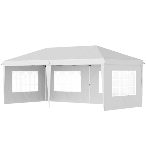 Rootz 3x6m Folding Gazebo - Party Tent - Removable Sidewalls - Sturdy Steel Frame - 5.85m x 2.95m for Versatile Outdoor Events